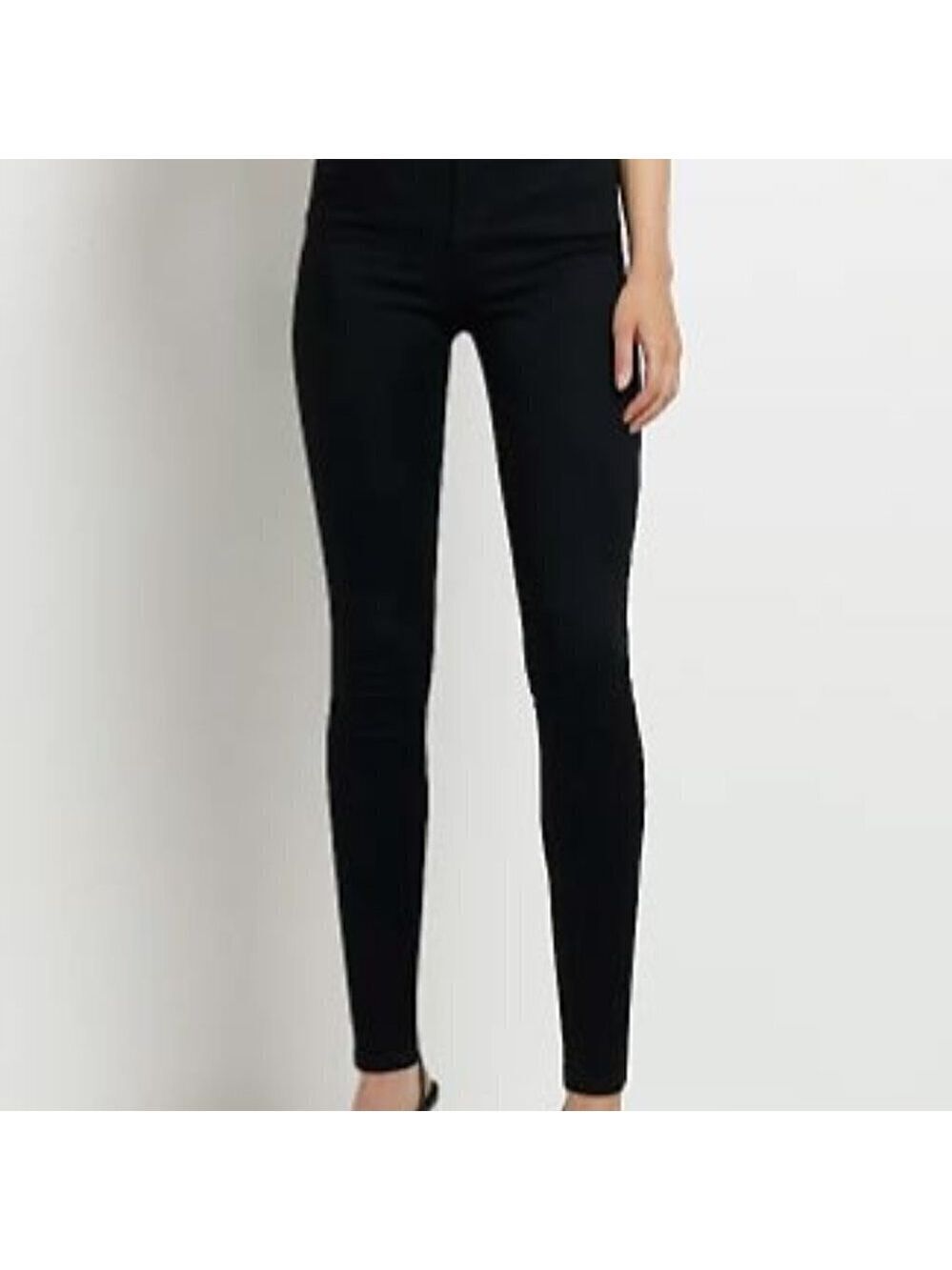 NWT River Island Black High Waist Bum Sculp Skinny Jeans -Size 12 Black.